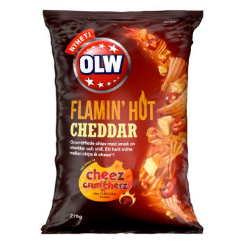 OLW Chips Flamin Hot Cheddar, 18 x 275g