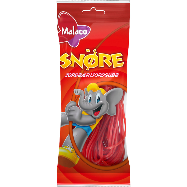 Malaco Snöre Jordgubb, 24 x 94g