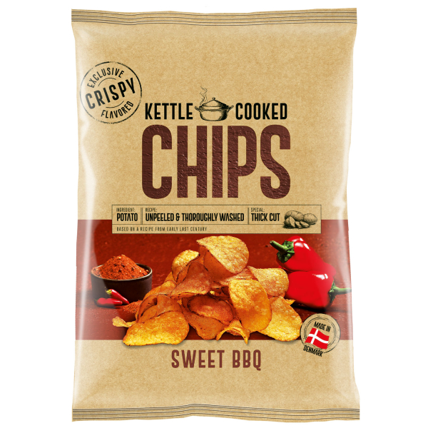 OK Snacks Kettle Chips SWEET BBQ, 8 x 150g